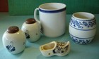 Delft Mug w Horse & Cart Salt & Pepper Jar Clog Hand Decorated Made in Holland — photo 2
