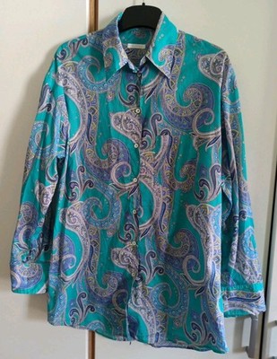 Robert Friedman S M Damen Bluse bunt türkis Paisley Muster Oversize  Tunika  