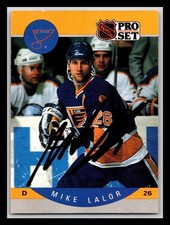 1990-91 Pro Set #264 Mike Lalor RC Autographed IN PERSON