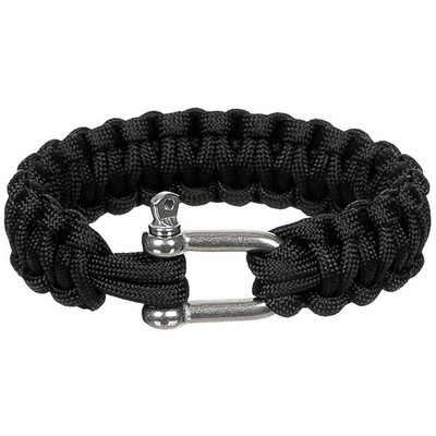 MFH Armband ''Parachute Cord'' Black mit Metallverschluss Größe L