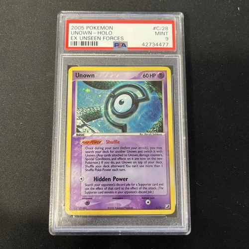 Pokémon TCG Unown #C/28 Holo Foil Rare EX Unseen Forces PSA 9 Mint 🍃