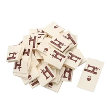 50PCS Handmade with Love Cloth Garment Labels Cartoon Pattern Sheep Scissors Hea