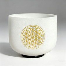 528 Hz 8'' Flower of Life Root Chakra C Note Crystal Singing Bowl Sound Healing