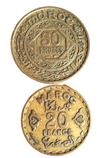 Marokko 20-50 Francs 1371 (1951) M&uuml;nzen, sehr sch&ouml;n