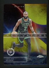 2025 Jaylen Brown 104/275 Topps Chrome Activators Yellow Refractor