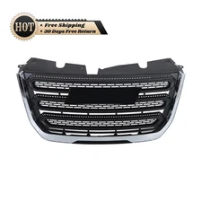 Silscvtt Chrome Frame Black Mesh Front Grille For GMC Terrain SL SLE 2016-2017