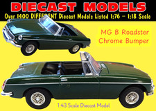 1967 MGB ROADSTER CHROME BUMPER MODEL; BRITISH RACING GREEN; 1:43 SCALE DIECAST