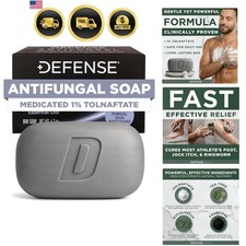 Defense Antifungal Bar Soap Jock Itch, Ringworm, Athlete's Foot, Skin Fungu...