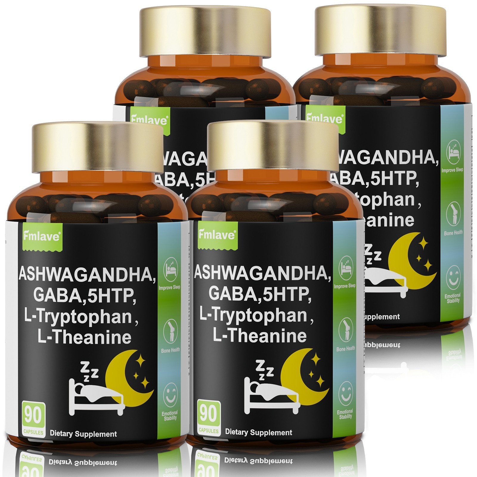 GABA 750Mg Plus 5 HTP Ashwagandha for Stress Relief, Relaxation & Sleep  Calming