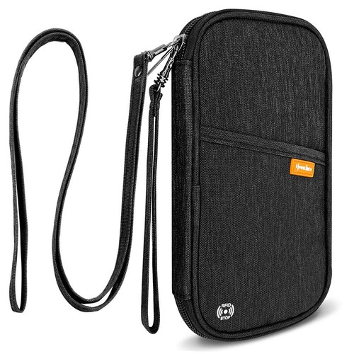 RFID Family Passport Wallet Holder Waterproof, Travel Document Organizer Cred...
