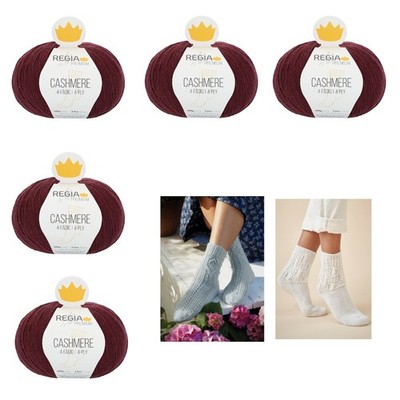 5 x 100g REGIA PREMIUM CASHMERE 4-fädig 4-fach Sockenwolle fein & weich - Fb85