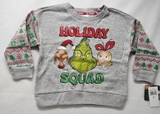 Dr. Seuss The Grinch "Holiday Squad" Unisex Toddler Sweatshirt Size 3T/New