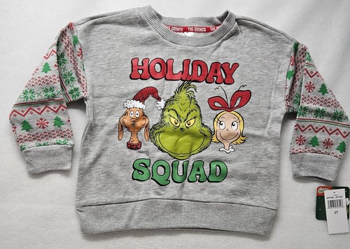 Dr. Seuss The Grinch "Holiday Squad" Unisex Kleinkind Sweatshirt Gr. 3T / Neu - Bild 1 von 9
