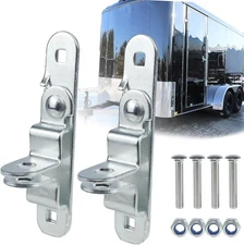 Heavy Duty Cargo Trailer Door Latch 5.37"x1" with 4.25" hole spacing, Silver 