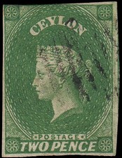 Ceylan 2 1857-58 Reine Victoria Usagé