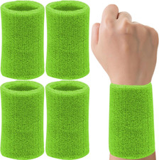 6 Inch Absorbent Wrist Sweatbands for Sports - 4 Pack, Unisex Athletic Bands