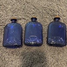 3 Cobalt Blue Square Bottle With Stopper 4