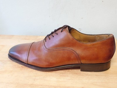 Magnanni Captoe Oxford Dress Shoes Cognac Brown Men display picture 1