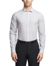 Calvin Klein Men's Steel  Slim Fit Stretch Dress Shirt Purple XL 17.5 36/37