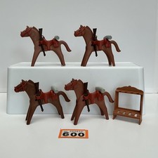 Playmobil Western Pferde Konvolut x 4 Cowboysattel Bürgerkrieg ACW Vintage braun