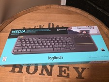 Logitech Media K400 Plus Wireless Keyboard Touch Media Control Black - New