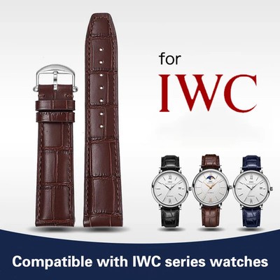 20mm 22mm Leather Unisex Watch Band Straps For IWC Pilot Portuguese Portofino
