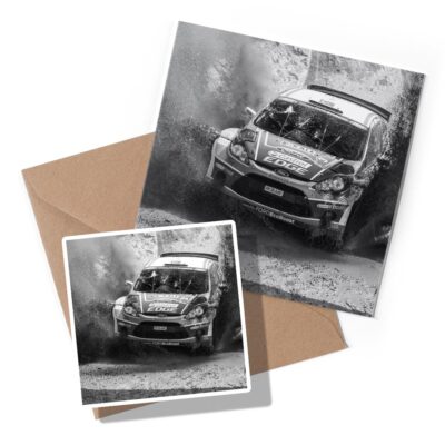 1 x Greeting Card & Sticker Set - BW - Rally Sports Racing Car 4x4 Race ...