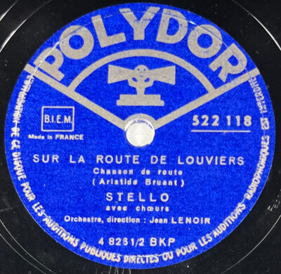 Stello: Auf der Straße nach Louviers / Aux oiseaux SCHEIBE 78 rpm POLYDOR 522.118
