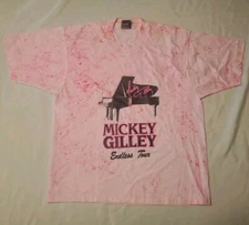 Vintage Mickey Gilley Endless Tour T-Shirt Size Large USA Made Pink C4