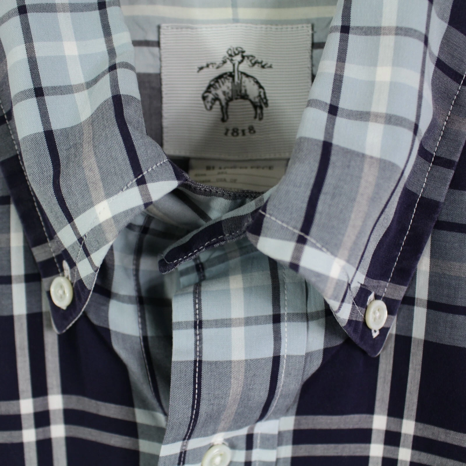 Camicia uomo nera in pile Brooks Brothers con bottoni taglia BB1 Thom Browne