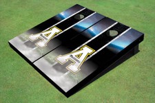 Appalachian State University "A" Field Long Strip Matching Black Custom Cornhole