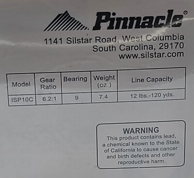 Pinnacle Inertia Finesse ISP10C 6.2:1 Gear Ratio 9 Bearing Pinnacle Inertia Finesse ISP10C 6.2:1 Gear Ratio 9 Bearing