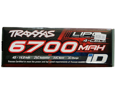 Traxxas 2890X 4S 14.8V 6700mAh 25C Lipo Battery w/ID Connector : X