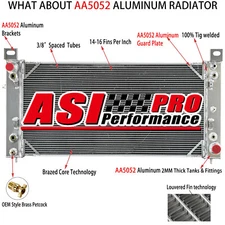 Aluminum 3 Core Radiator Fit Chevy GMC Silverado 1500 2500&Sierra Yukon 5.3 6.0
