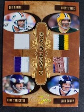 2007 Classics Favre Marino Tarkenton Elway GAME USED PATCH card #CQ-7 HOF