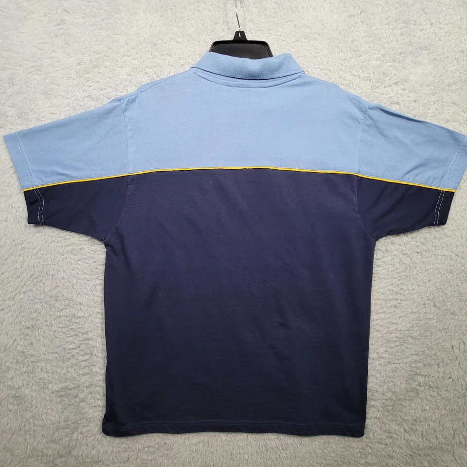 Spalding Polo Shirt Mens Medium Blue Colorblock Logo Short Sleeve Athletic - Image 2 of 4