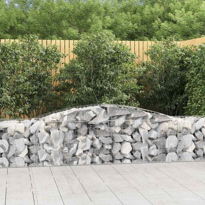 Gabion Basket Arched Gabion Basket Planter for Flower Galvanized Iron vidaXL