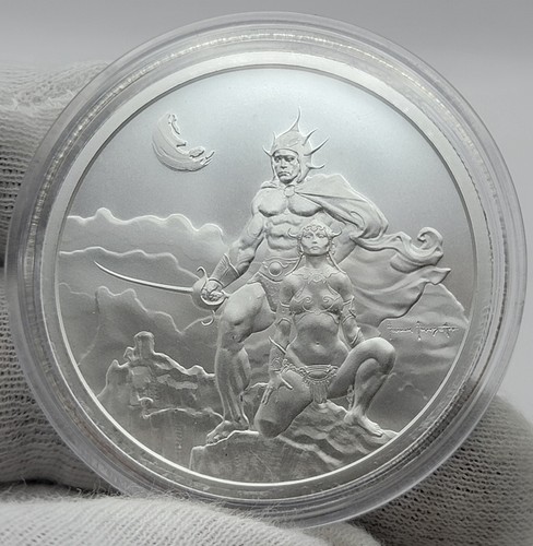 Frank Frazetta Swordsman of Mars 2 oz .999 Fine Silver Round GSM - Picture 11 of 11