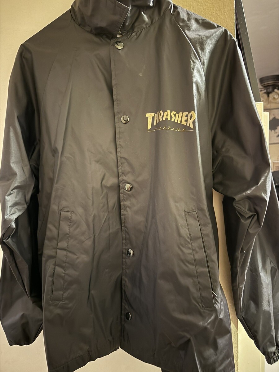 Thrasher Magazine Silver Pentagram Windbreaker Jacket Size M