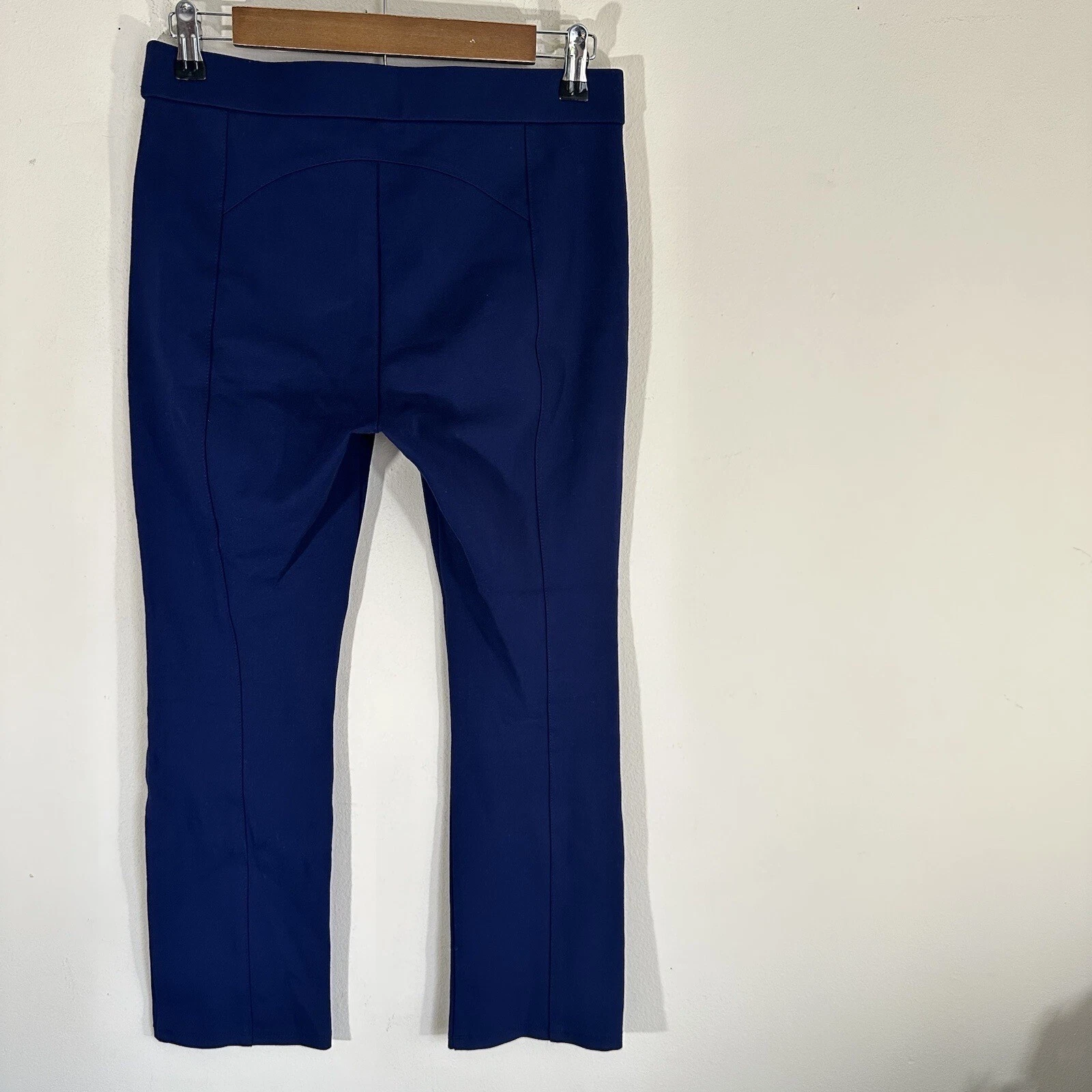 Pantalone Tory Burch Stacey blu navy ponte crop caviglia gamba dritta piccolo