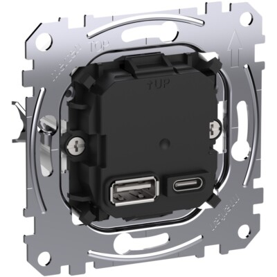 Merten MEG4366-0120 USB-Ladeeinsatz Typ A+C mit Power-Delivery-T