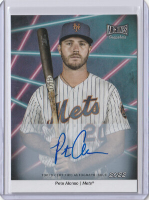 2022 Topps Archives Snapshots Pete Alonso Picture Day Auto NY Mets 