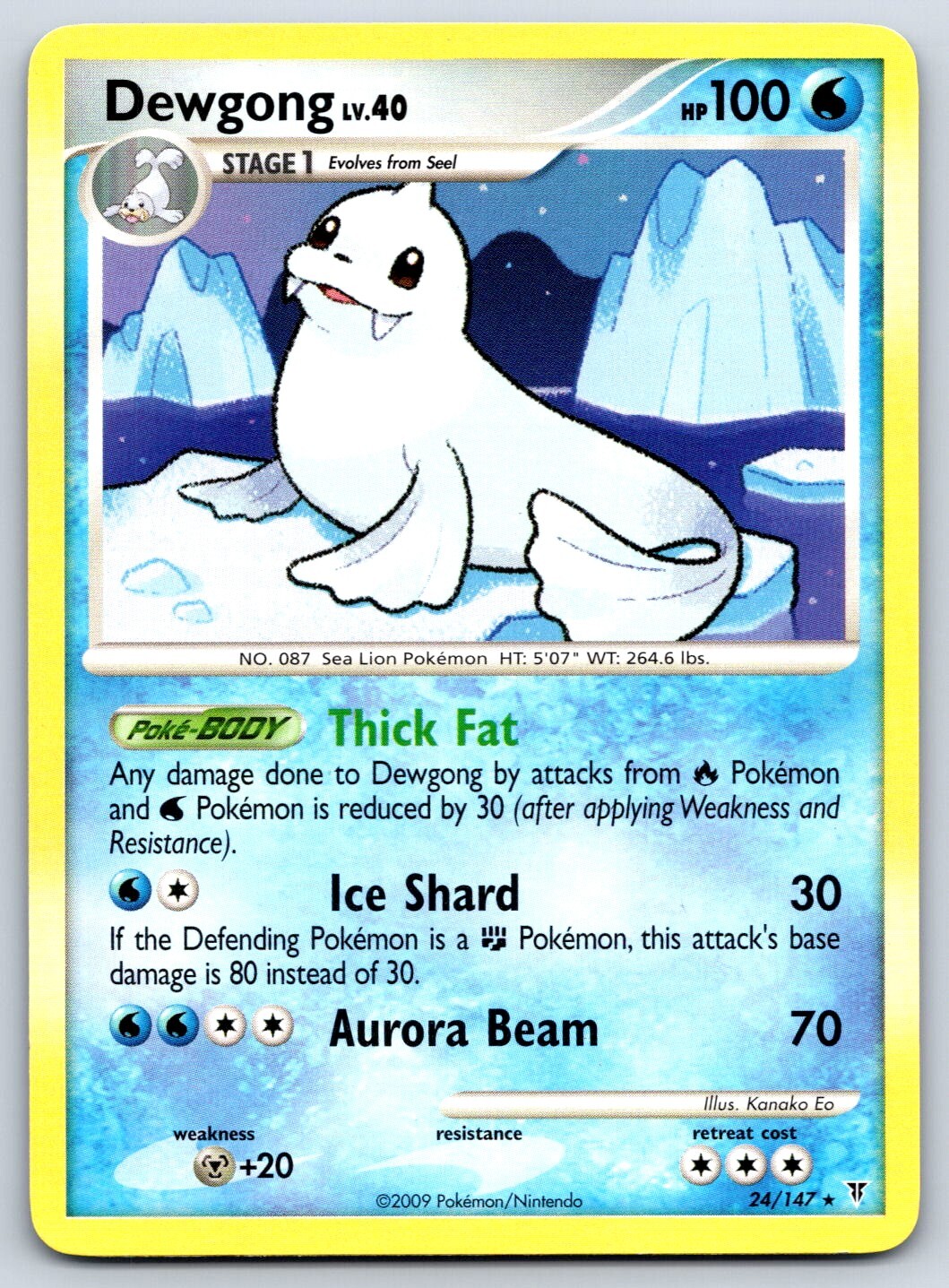 Dewgong - Platinum Supreme Victors 24/147 Rare Kanako Eo Pokemon Card LP