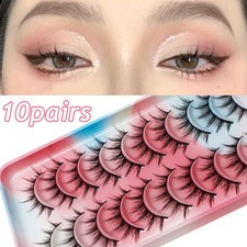 Natural Long Thick Cross 3D Faux Mink Hair Lash Extension False Eyelashes Makeup