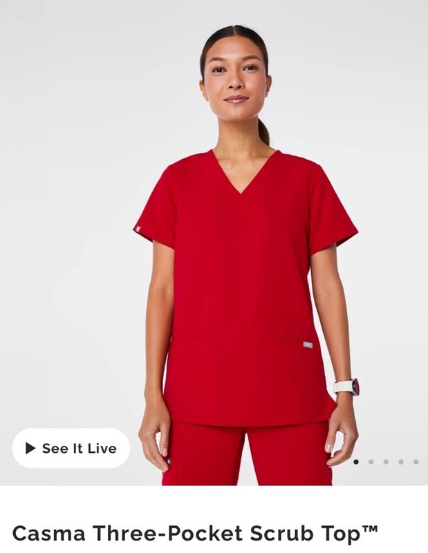 Figs Women’s Red Casma Top Size XS