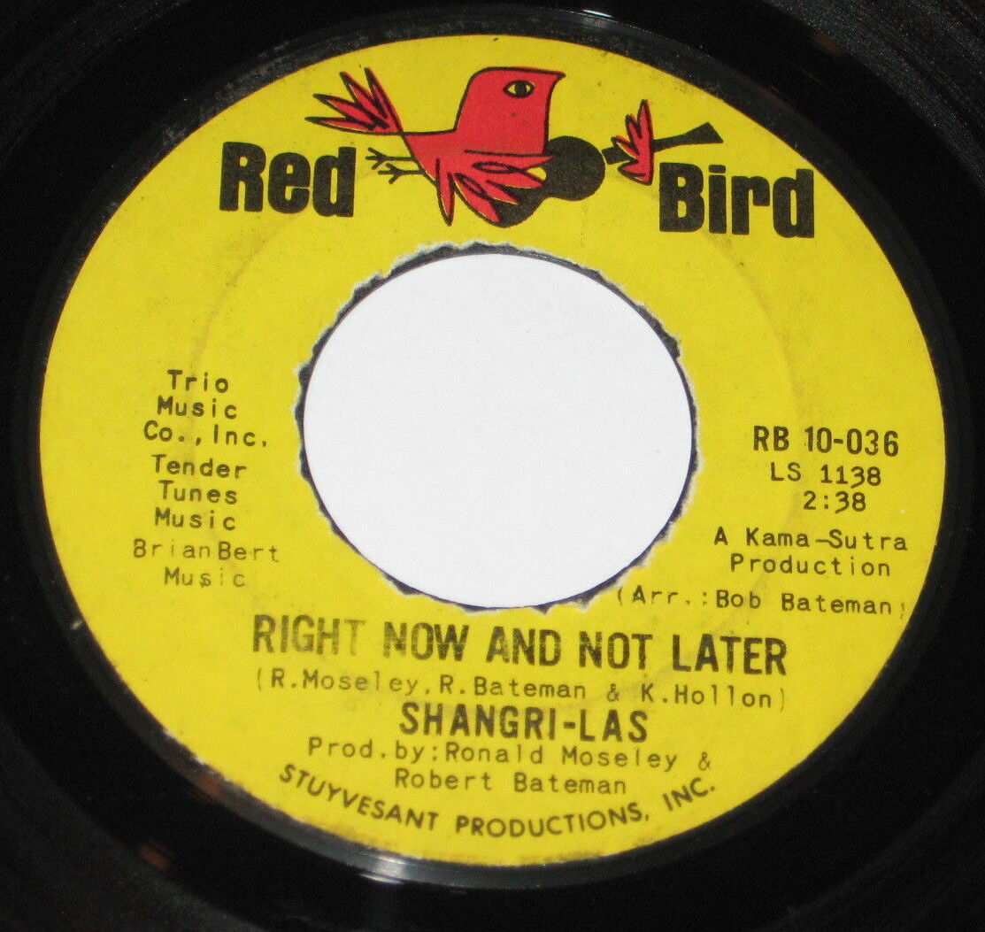 Shangri-Las 7" 45 HEAR NORTHERN SOUL Right Now And Not Later RED BIRD The Train