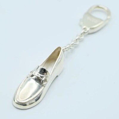 M05-k114 GUCCI Bit Loafer Motif Metal Keychain Keyring Silver