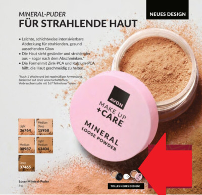 Avon Make Up Care Mineralpuder Loser Puder Zinc Kalzium Silcia Light deckend