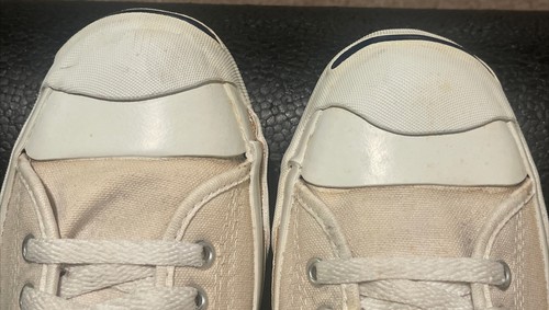 Vintage 70er Herren Größe 11 Converse Jack Purcell weiß Canvas Chuck Sneakers USA - Bild 10 von 10
