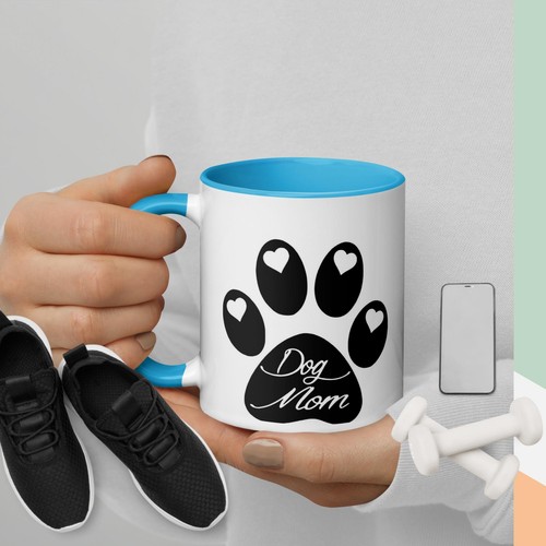 Hundemama Kaffeebecher 11 Unzen Tasse ( doppelseitig) mit Farbe innen - Bild 7 von 11